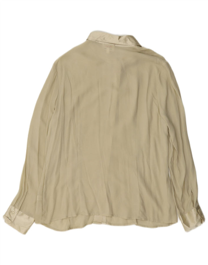 Cherie Damen Hemdbluse IT 48 XL Beige Seide