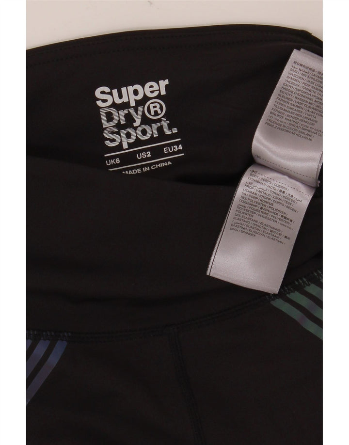 SUPERDRY Grafik-Leggings für Damen, UK 6, Größe S, Schwarz, Polyester