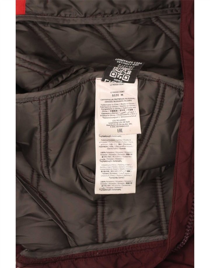 Liu Jo Herren-Jacke mit Kapuze, gepolstert, UK 38, mittleres Burgunderrot, Polyester