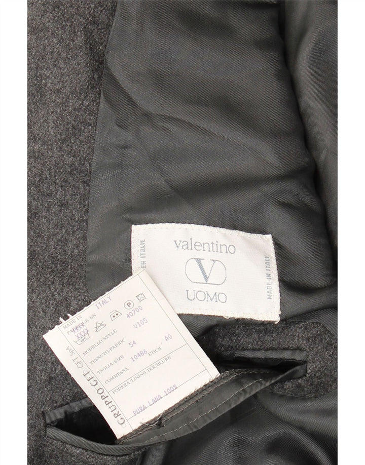 Valentino Herren-Blazer mit 2 Knöpfen, 2 Knöpfe, IT 54, 2XL, graue Schurwolle