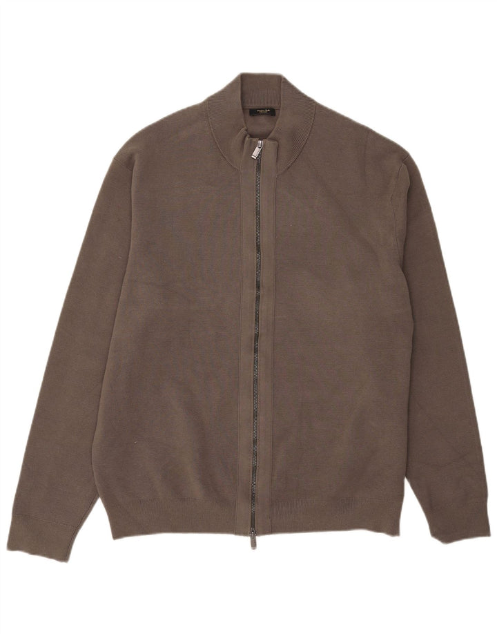 Massimo Dutti Herren Strickjacke XL Grau Baumwolle