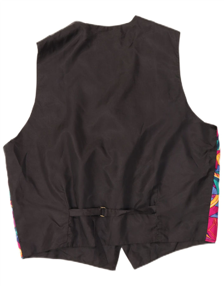 VINTAGE Herrenweste, groß, mehrfarbig, Patchwork-Seide