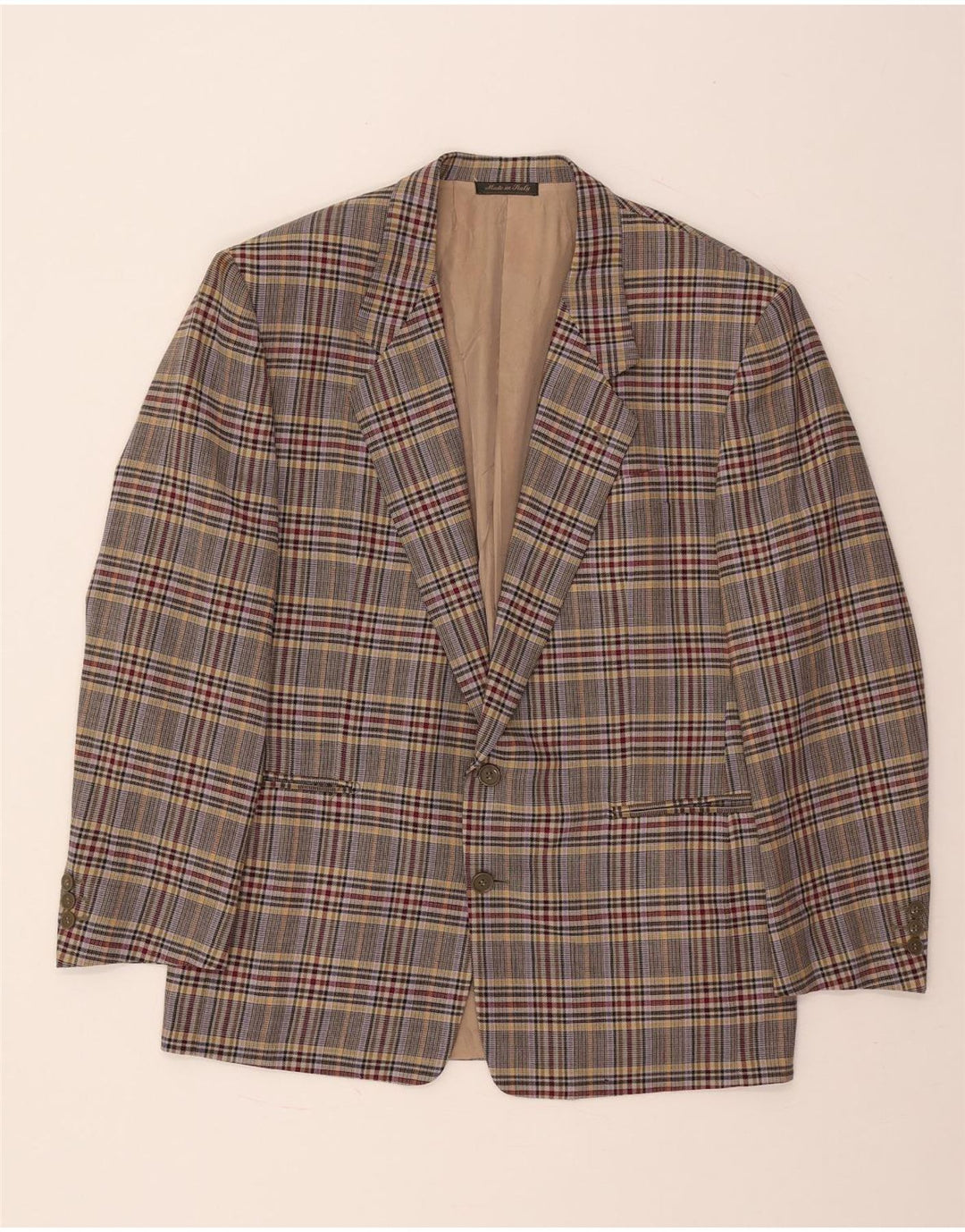 Marco Azzali Herren-Blazer-Jacke IT 50, groß, mehrfarbig, Hahnentrittmuster