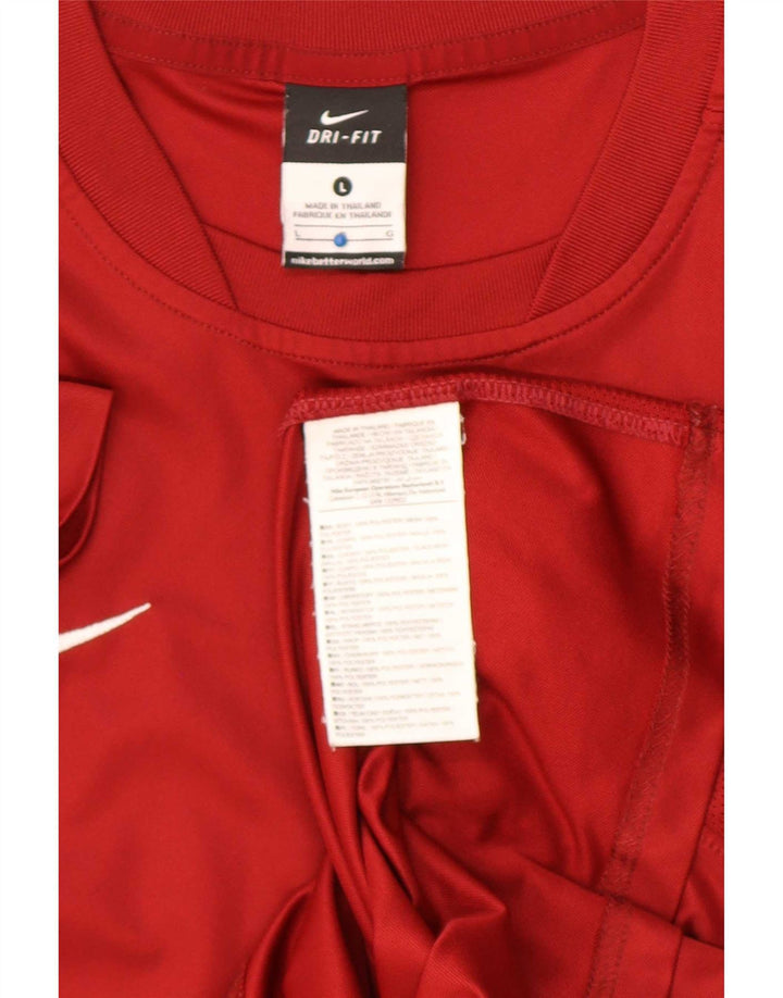 Nike Herren Dri Fit T-Shirt Top, großes rotes Polyester