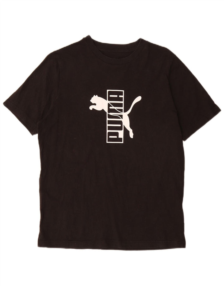 PUMA Mens Graphic T-Shirt Top Medium Black Cotton