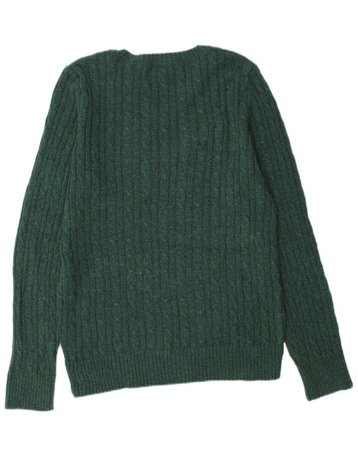 Superdry Damen-Pullover mit Rundhalsausschnitt, UK 12, Mittelgrün, Acryl