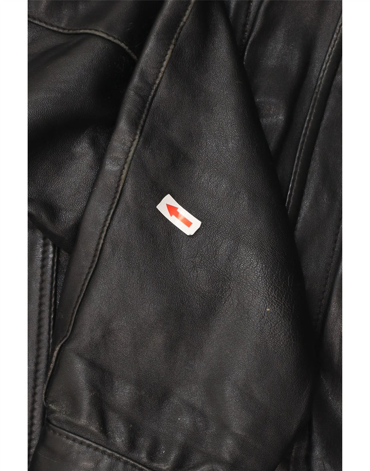 VINTAGE Herren Lederjacke UK 40 Großes schwarzes Leder