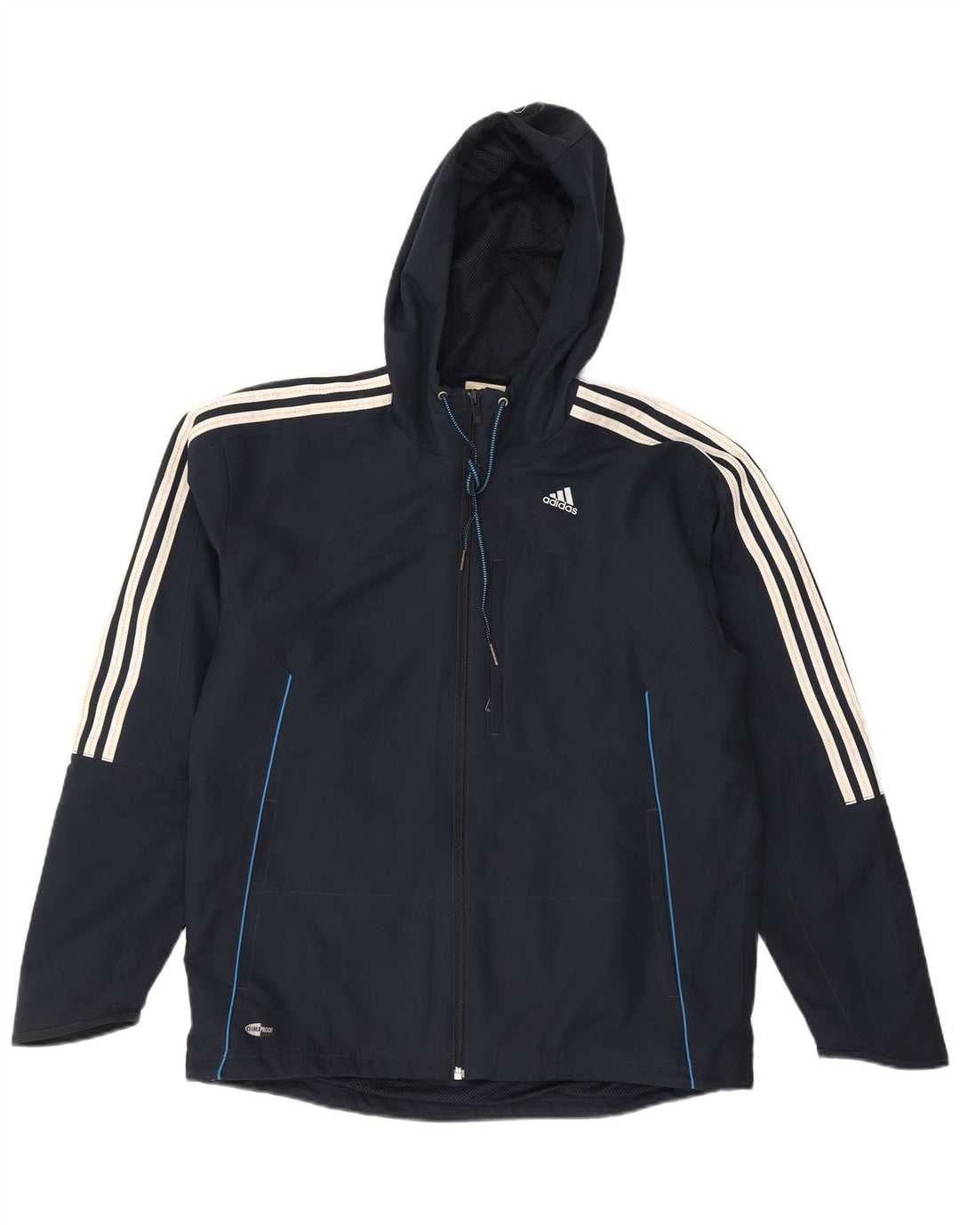 Adidas Herren Clima Proof Regenjacke UK 38/40 Medium Marineblau Polyester