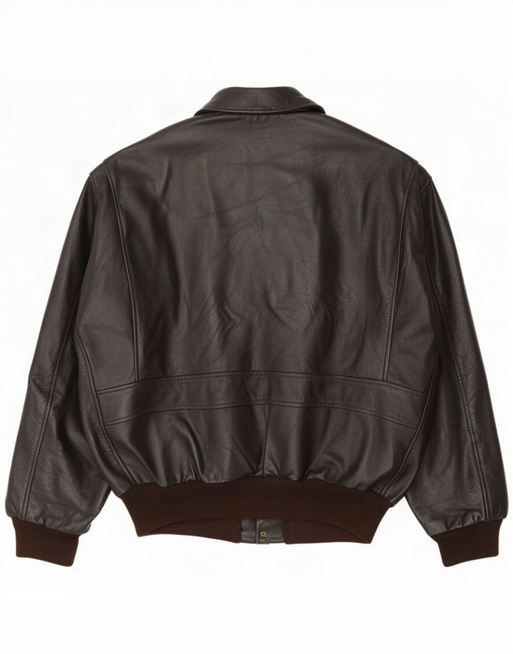 Vintage Herren Leder Fliegerjacke UK 40 Groß Braun