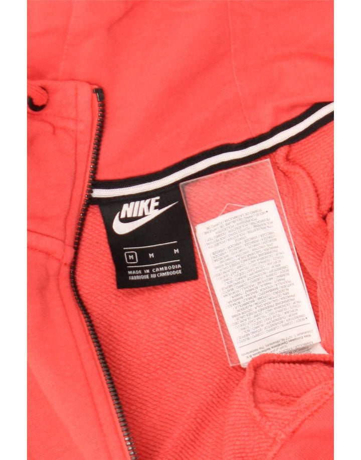 Nike Damen-Pullover mit übergroßem Reißverschluss und Kapuze, UK 14, mittelrote Baumwolle