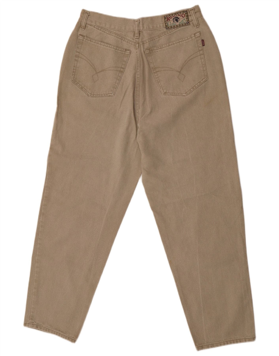 Vintage Damen Tapered Jeans IT 42 Medium W30 L28 Beige Baumwolle