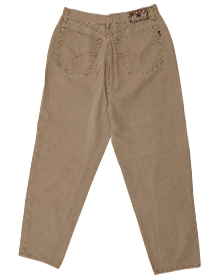 Vintage Damen Tapered Jeans IT 42 Medium W30 L28 Beige Baumwolle