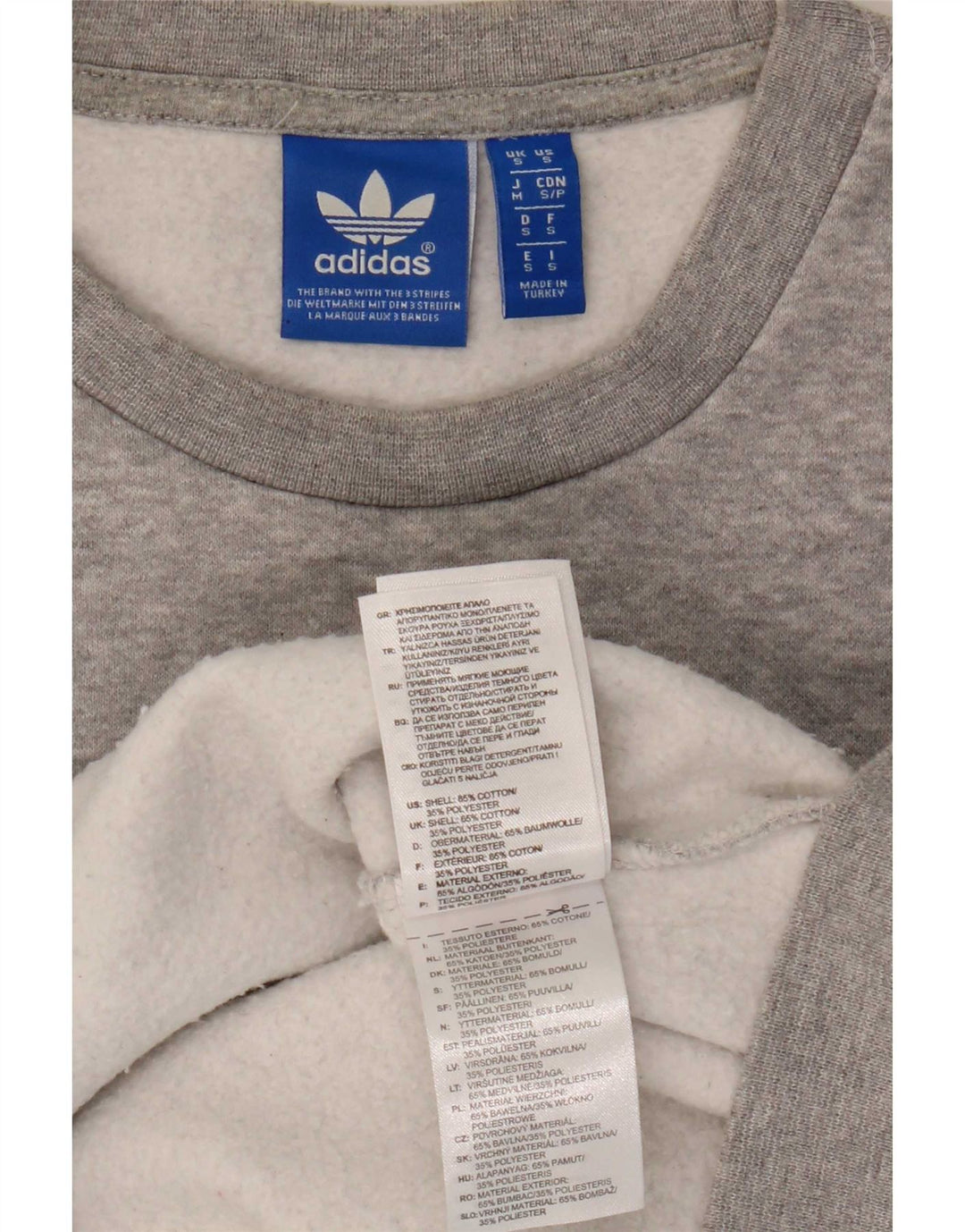 Adidas Herren Grafik-Sweatshirt-Pullover, klein, graue Baumwolle