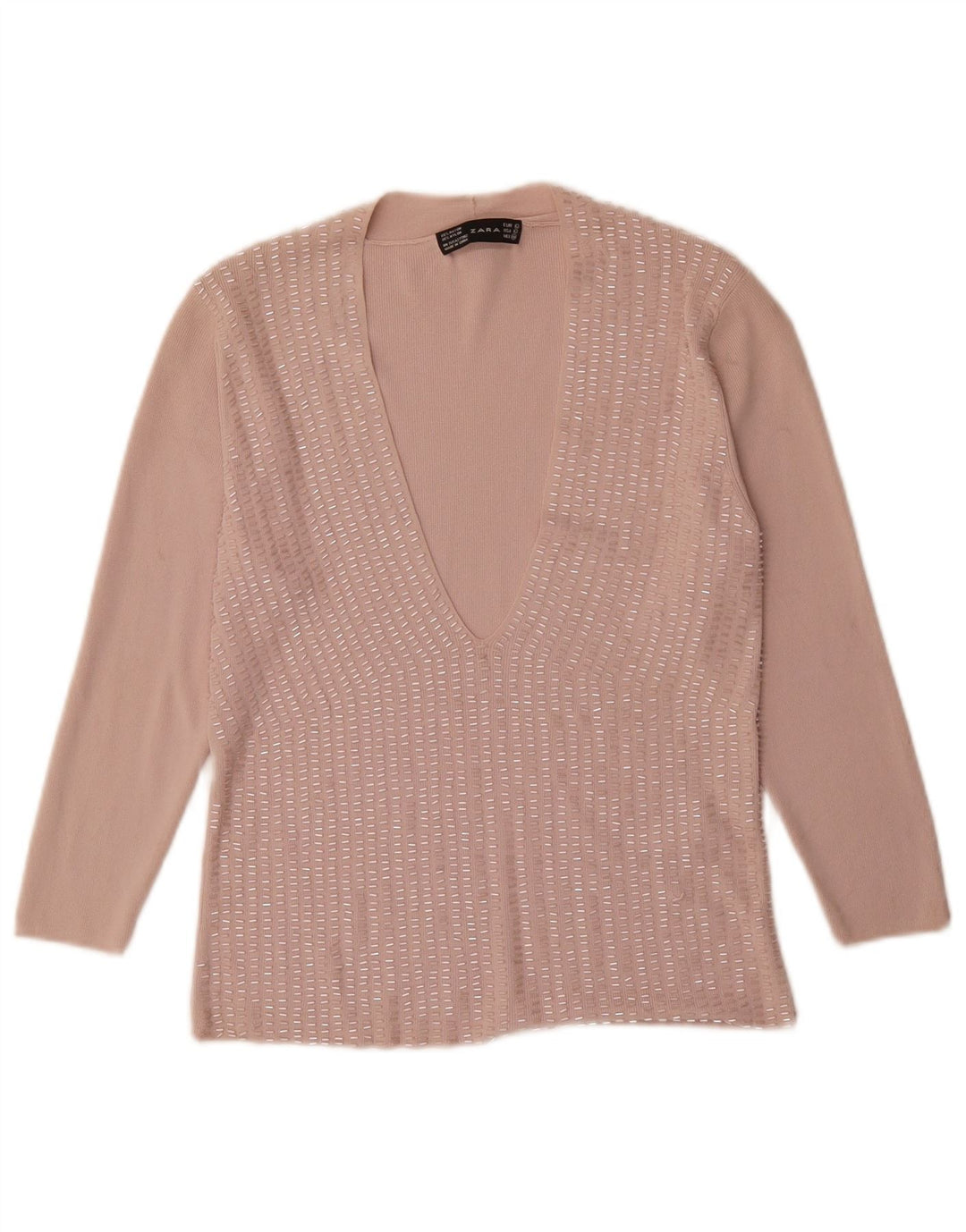 Zara Damen-Blusenoberteil, Gr. 44, groß, rosa Viskose
