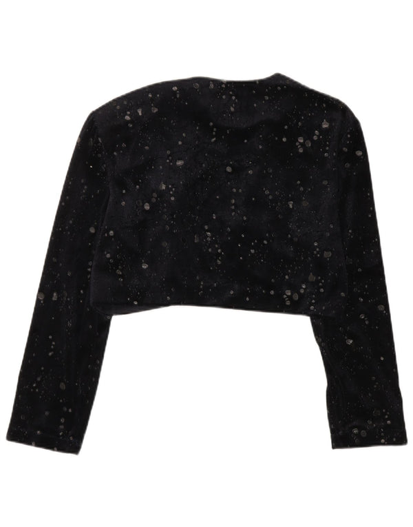 Joseph Ribkoff Damen Samt-Bolerojacke UK 18 XL Schwarz gepunktet