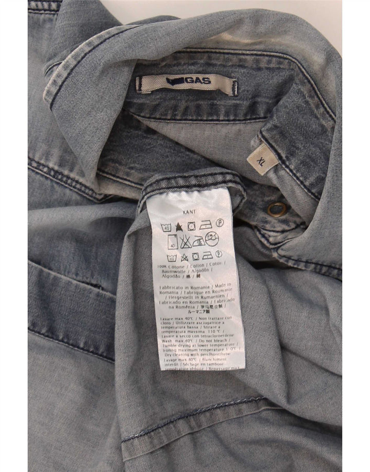 Gas Herren Jeanshemd XL Blau Baumwolle
