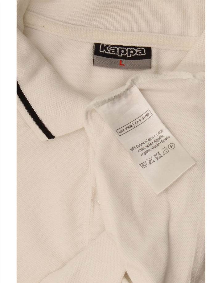 KAPPA Herren-Poloshirt, groß, weiße Baumwolle