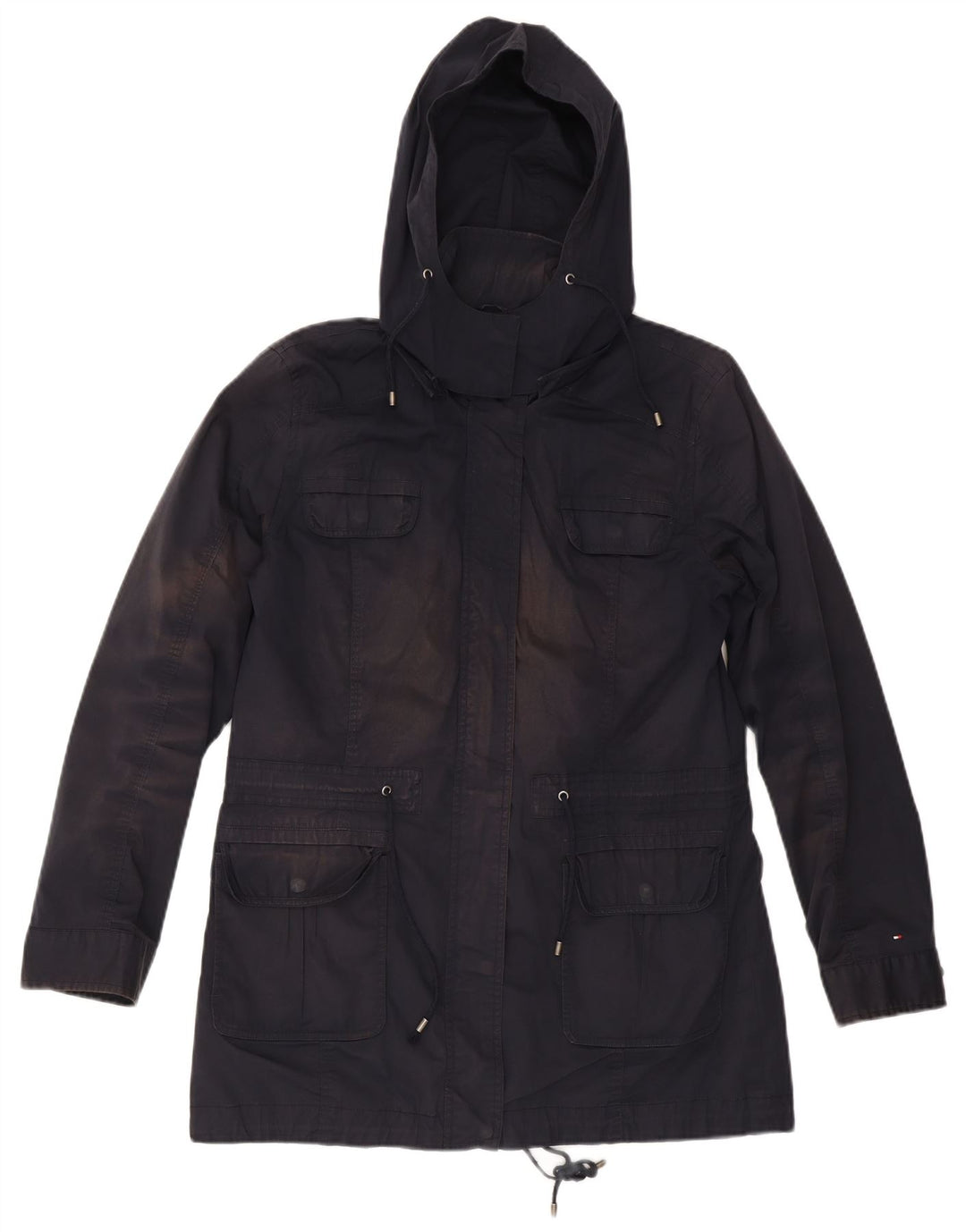 Tommy Hilfiger Damen Kapuzen-Utility-Jacke UK 16 Large Marineblau