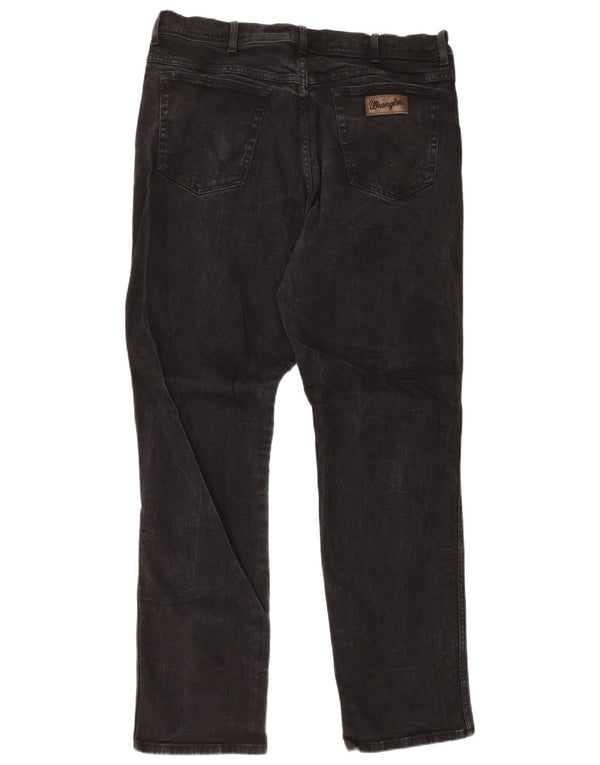 Wrangler Herren Texas Straight Jeans W42 L36 Schwarz