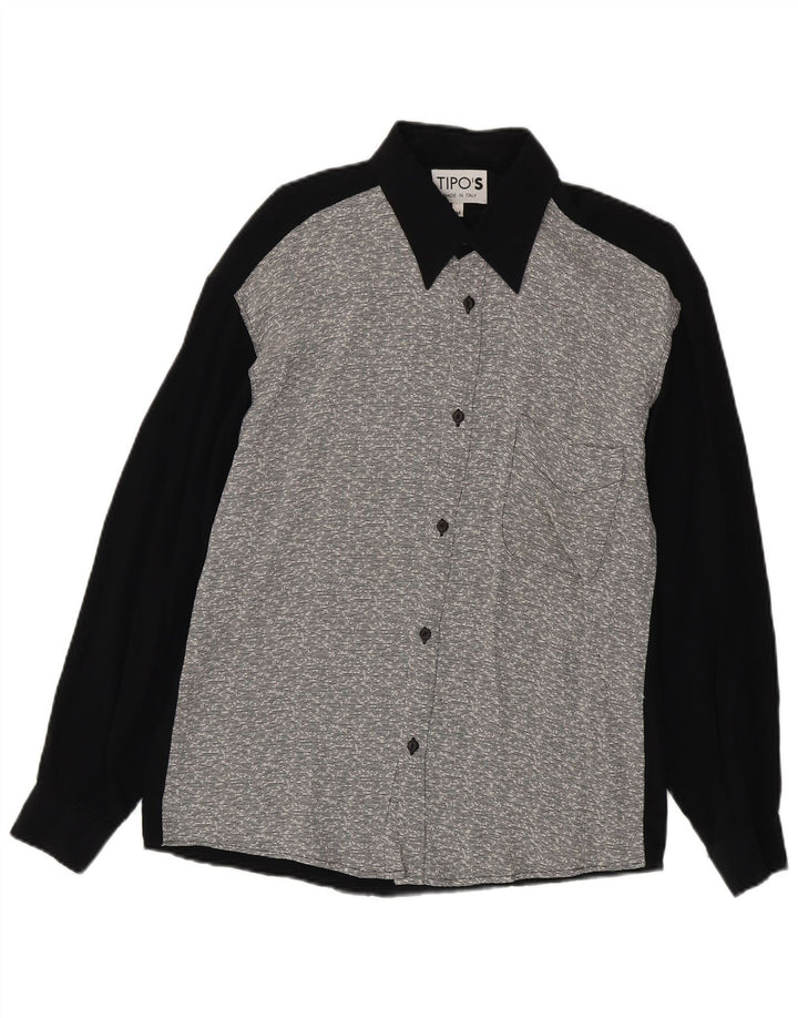 Tipo' S Herrenhemd Medium Black Colourblock Viscose