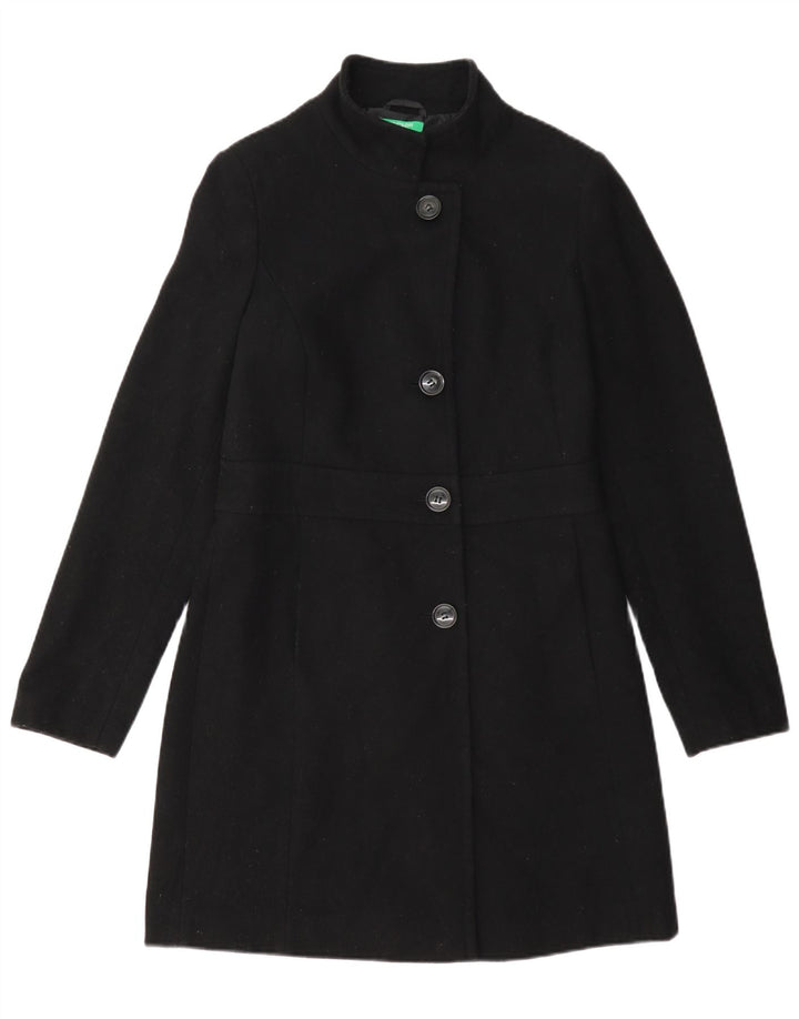 Benetton Damenmantel UK 8 Small Black Wool