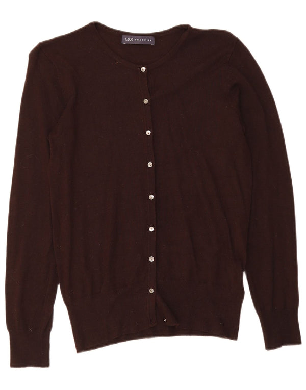 Marks & Spencer Damen-Cardigan-Pullover UK 10 Small Braune Viskose