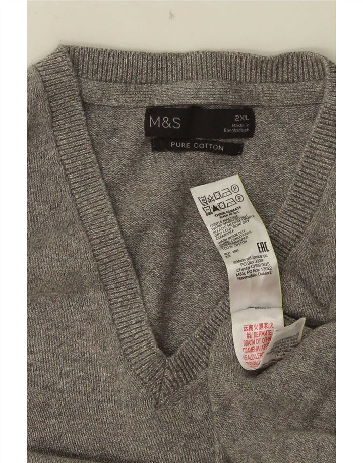 Marks & Spencer Herren Weste Tank Top 2XL Grau Baumwolle