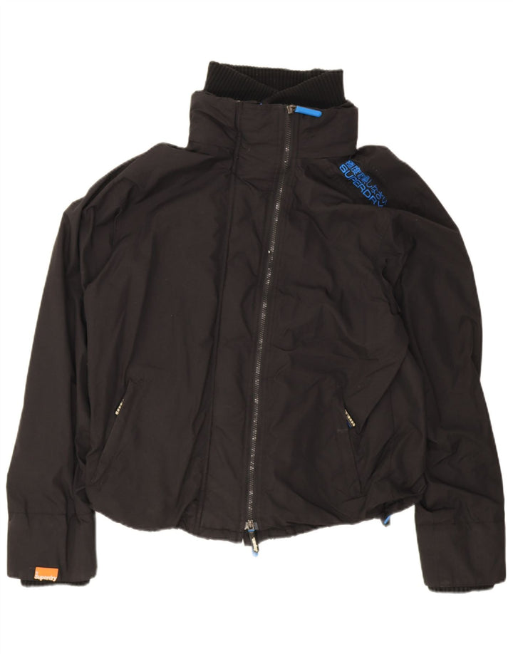 Superdry Damen The Windcheater Bomberjacke UK 18 XL Schwarz Nylon