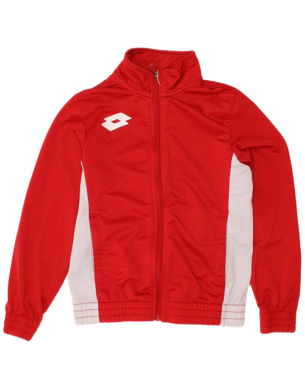 LOTTO Jungen-Trainingsanzug, Oberteil, Jacke, 7–8 Jahre, XS, Rot, Farbblock