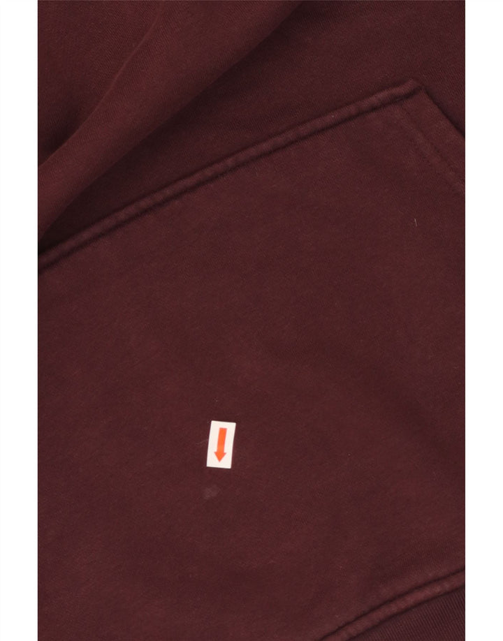 ADIDAS Damen Übergroßer Kapuzenpullover UK 10 Small Burgund Baumwolle