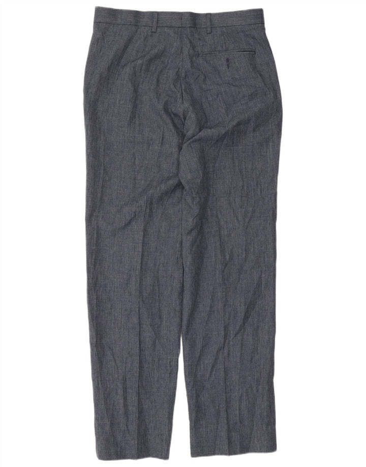 Marks & Spencer Herren-Anzughose in normaler Passform, W32, L33, Blau, Polyester