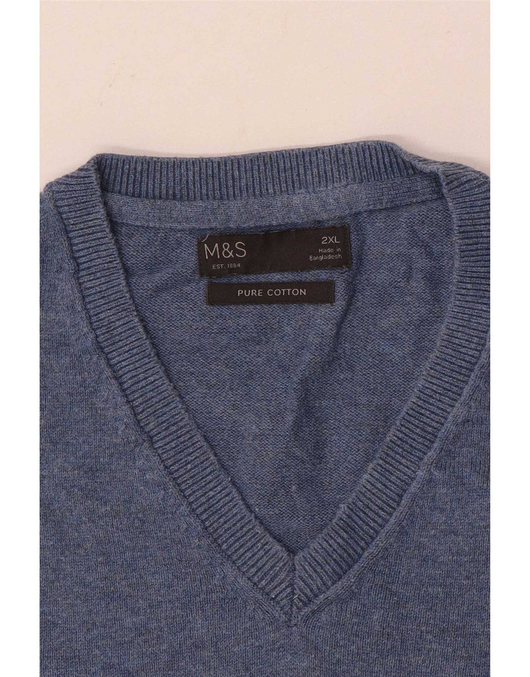 Marks & Spencer Herren Weste Tank Top 2XL Blau Baumwolle