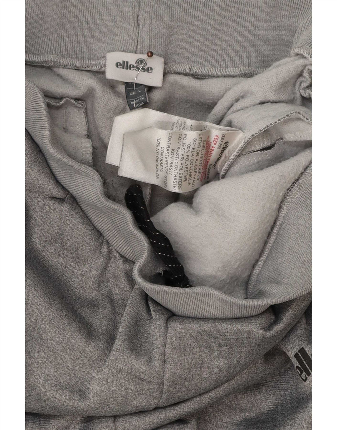 Ellesse Herren-Trainingshose, Jogginghose, großes grau geflecktes Polyester
