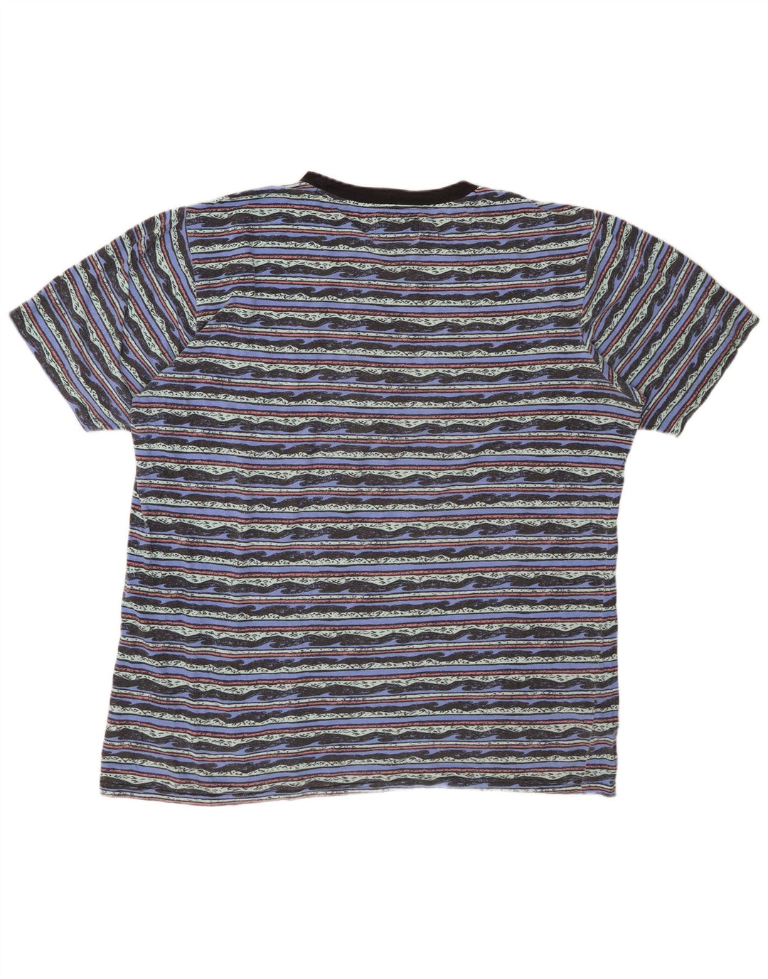 BILLABONG Herren Grafik-T-Shirt Top 2XL blau gestreift aus Baumwolle