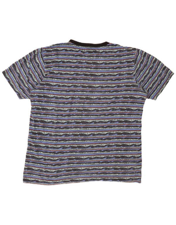 BILLABONG Herren Grafik-T-Shirt Top 2XL blau gestreift aus Baumwolle