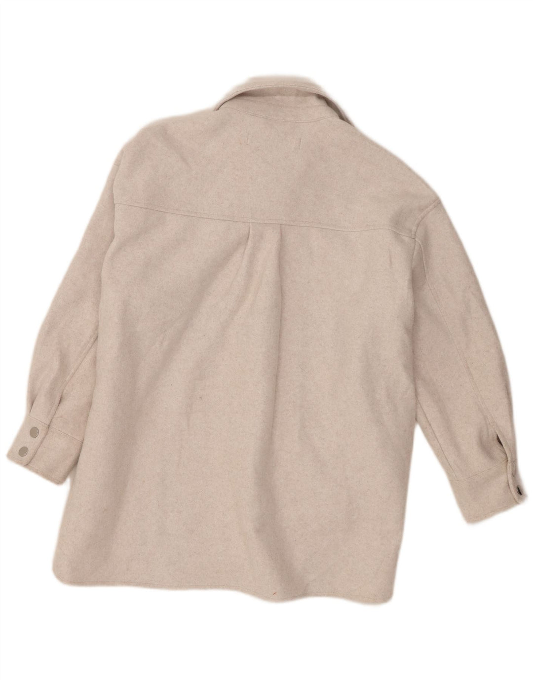 Zara Damen Shacket Jacke UK 6 XS Beige Polyester