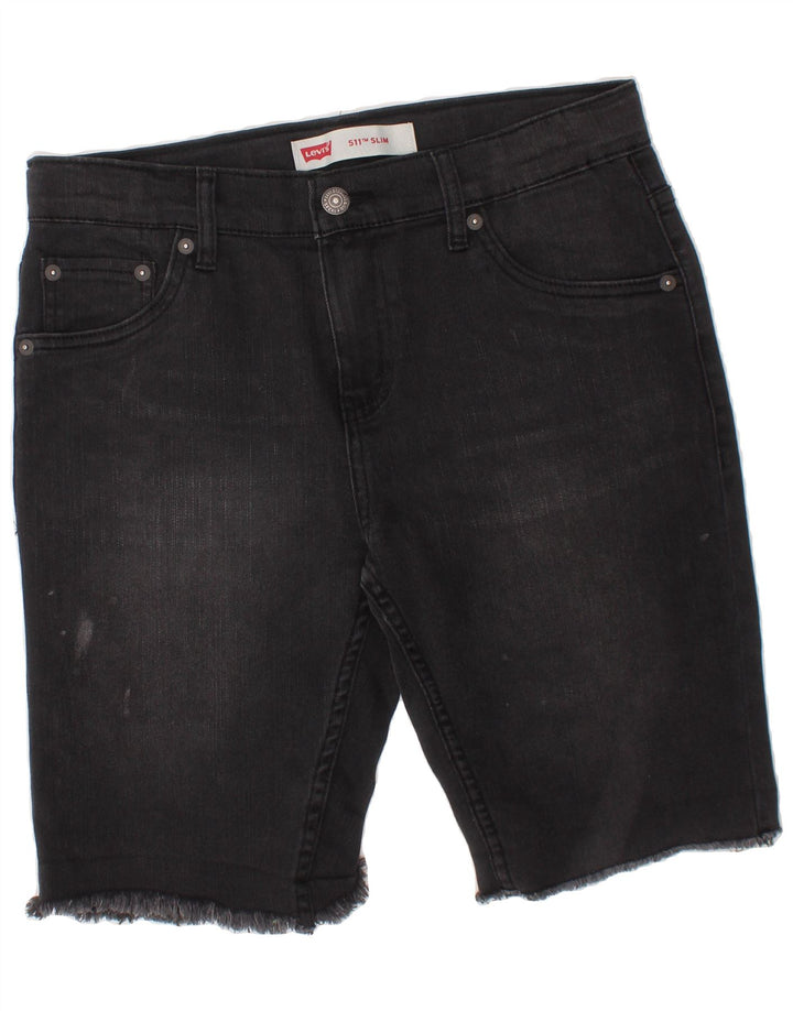 LEVI'S Boys 511 Slim Denim Shorts 13-14 Years W28  Black Cotton Vintage Levi's and Second-Hand Levi's from Messina Hembry 