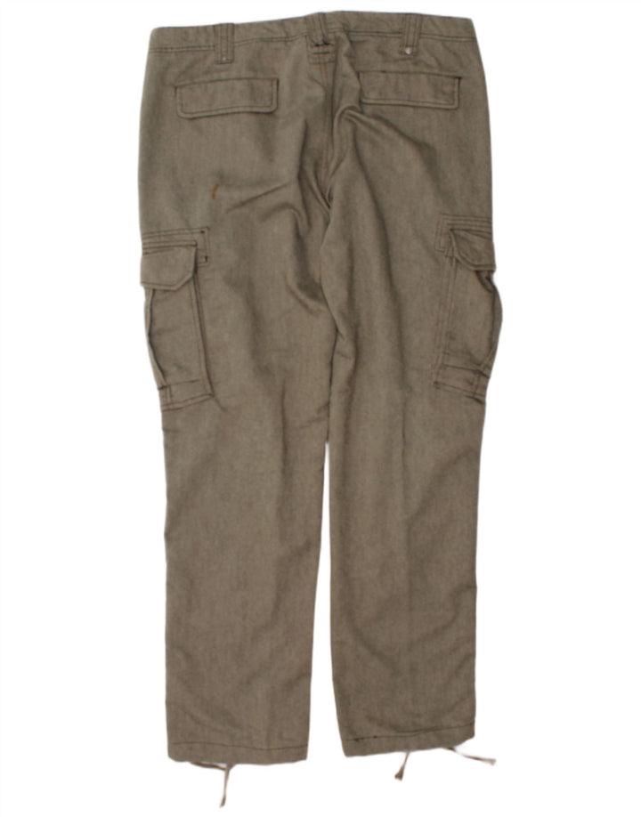 Calvin Klein Herren Straight Cargo Hose W36 L34 Graues Fischgrätenmuster