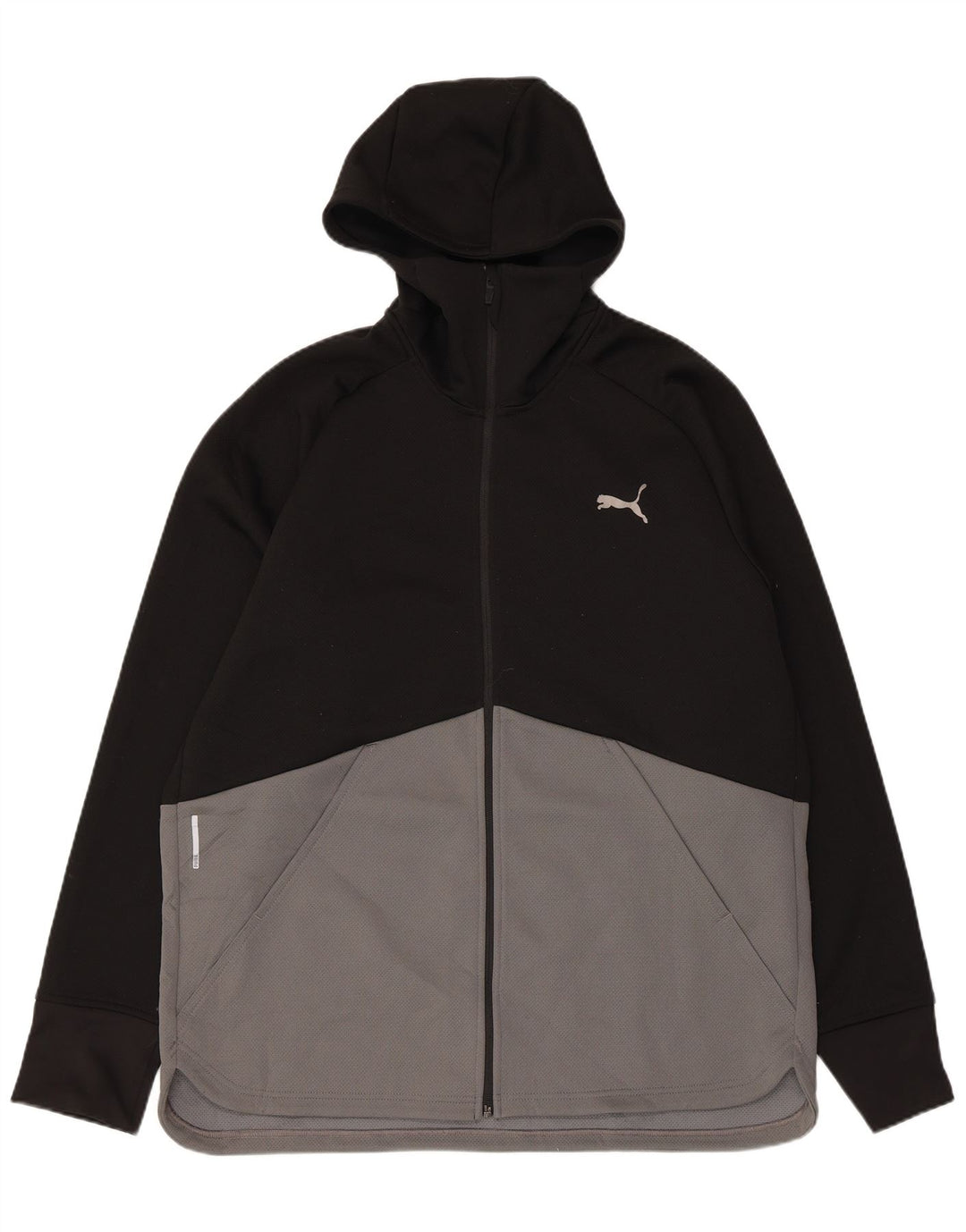 Puma Herren-Kapuzenpullover mit Reißverschluss, XL, Schwarz, Colourblock-Polyester