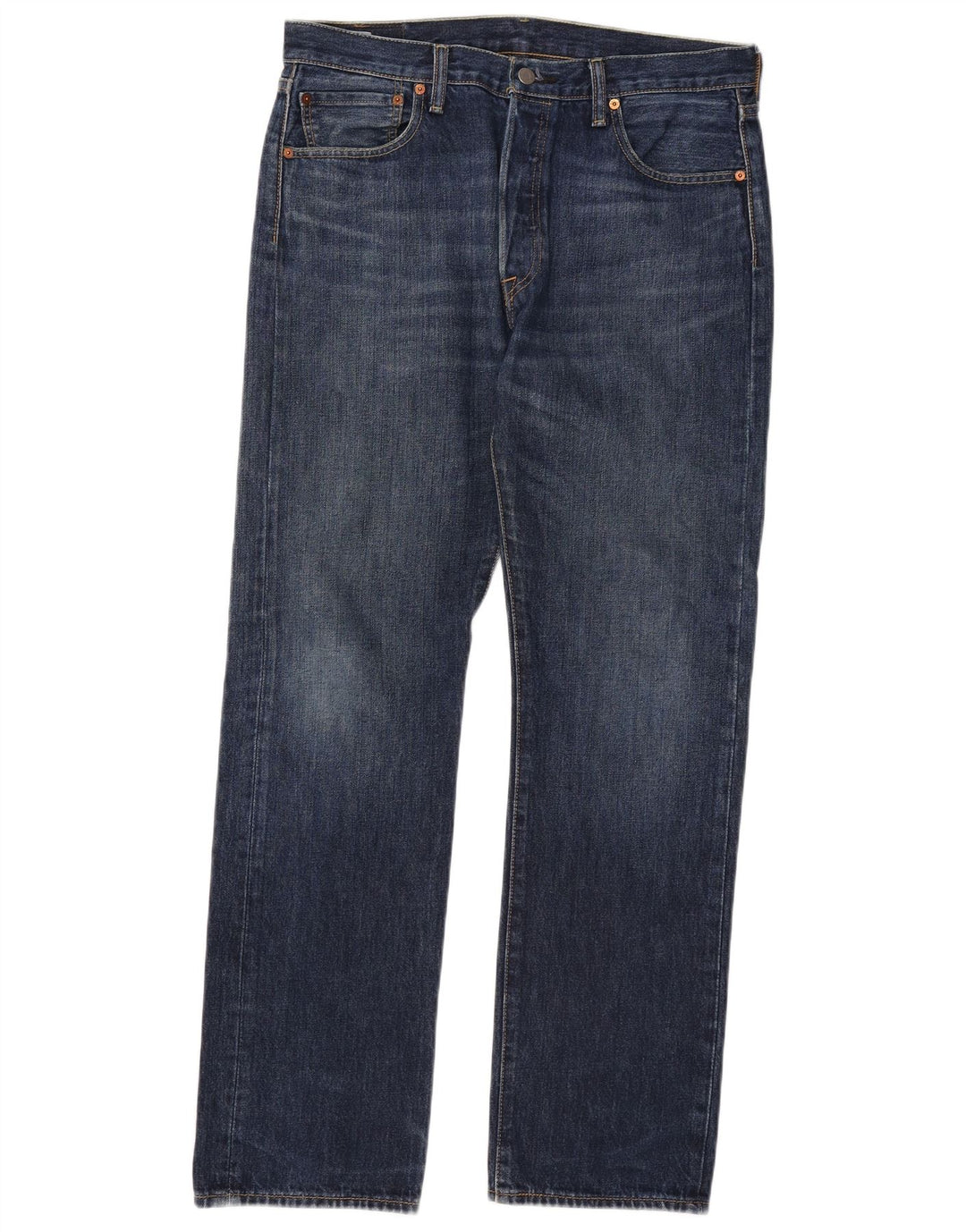 Levi's Herren 501 Straight Jeans W34 L32 Marineblaue Baumwolle