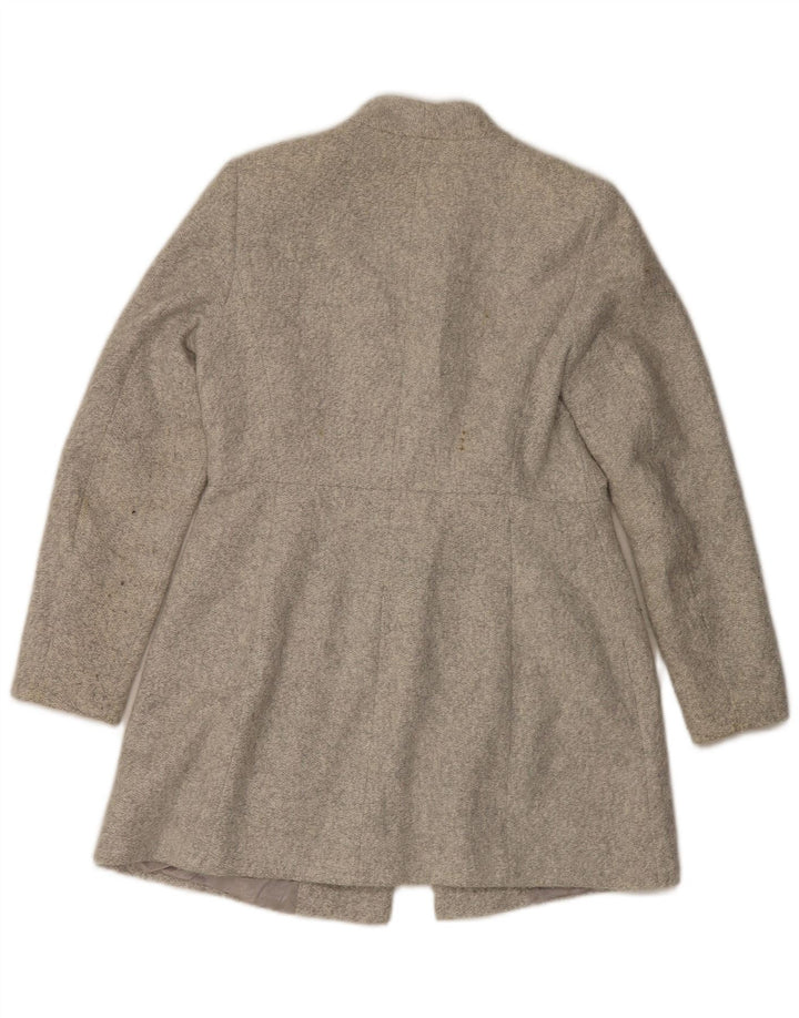 Zara Damen Mantel UK 14 Large Grau Polyester