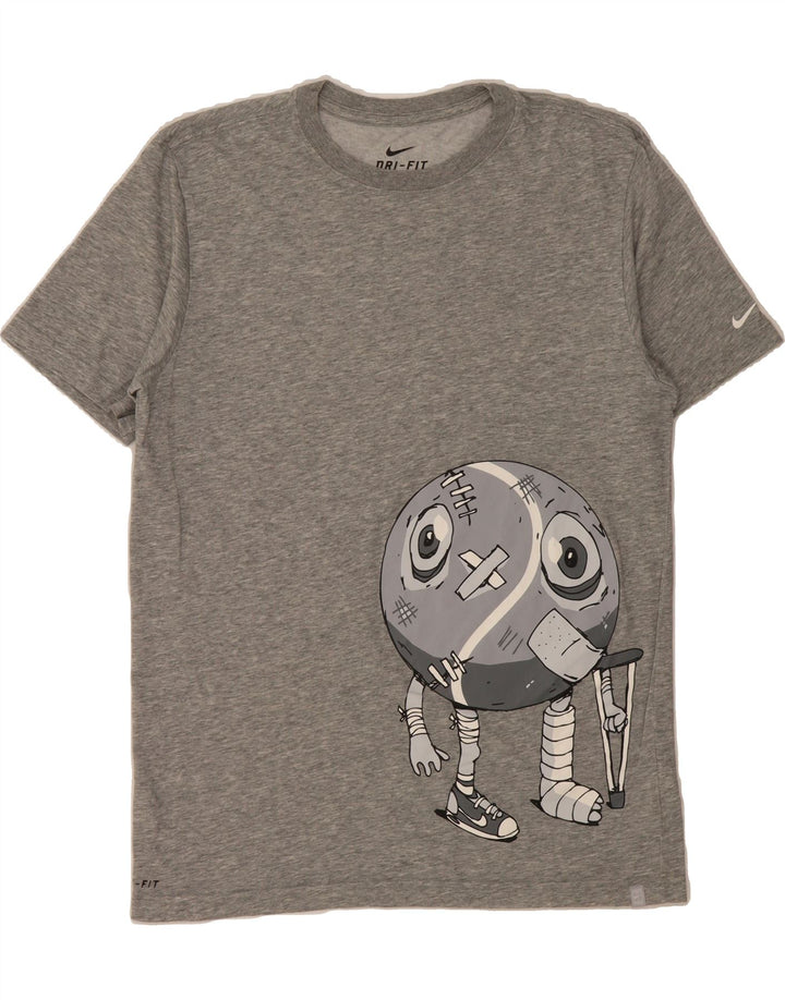 NIKE Mens Dri Fit Graphic T-Shirt Top Medium Grey Cotton Vintage Nike and Second-Hand Nike from Messina Hembry 