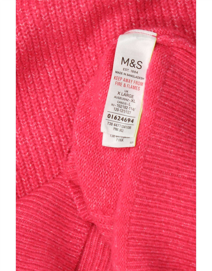 Marks & Spencer Damen-Pullover, übergroß, Rundhalsausschnitt, Gr. 18, XL, Rosa