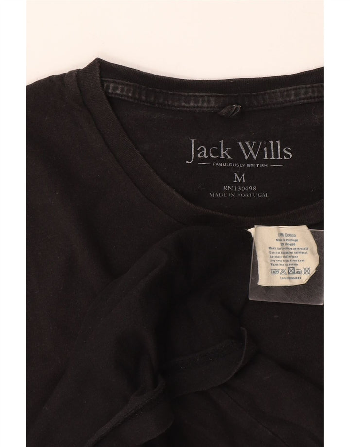 Jack Wills Herren-T-Shirt aus mittelschwarzer Baumwolle