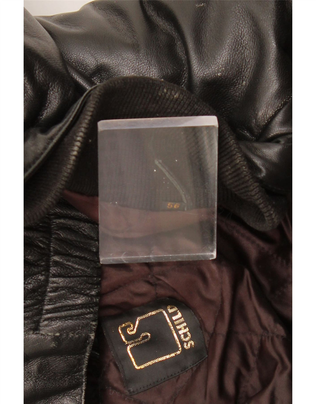 SCHILD Herren Militärlederjacke UK 40 Großes schwarzes Leder