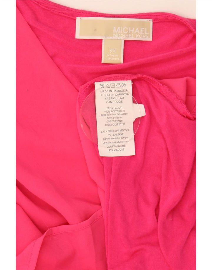 Michael Kors Damen ärmelloses Blusenoberteil UK 22 3XL Rosa Polyester