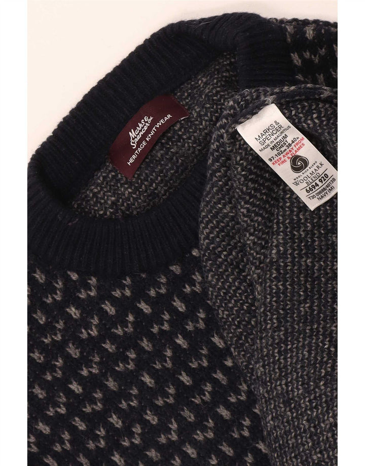 Marks & Spencer Herren Heritage Pullover mit Rundhalsausschnitt, mittleres Marineblau