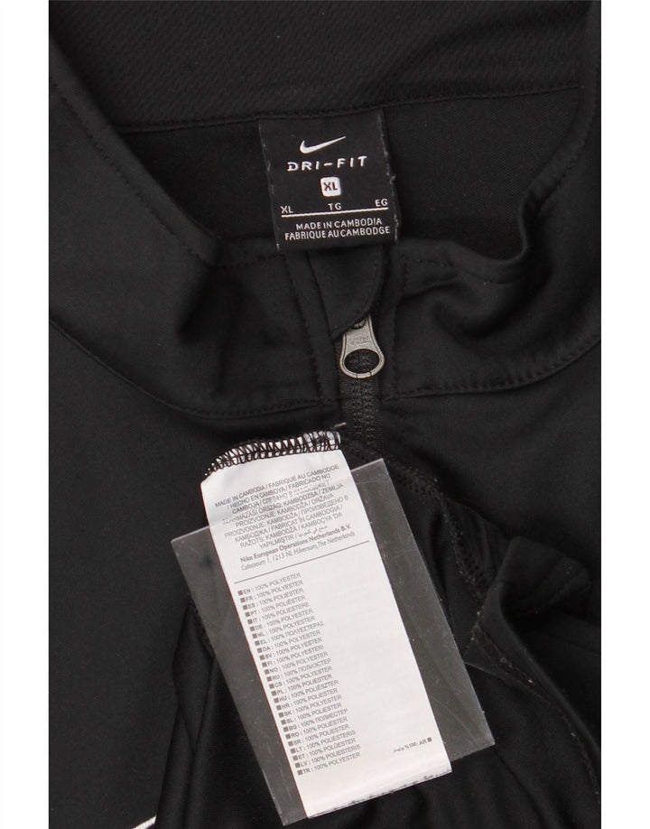 NIKE Mens Dri Fit Tracksuit Top Jacket XL Black Polyester Vintage Nike and Second-Hand Nike from Messina Hembry 