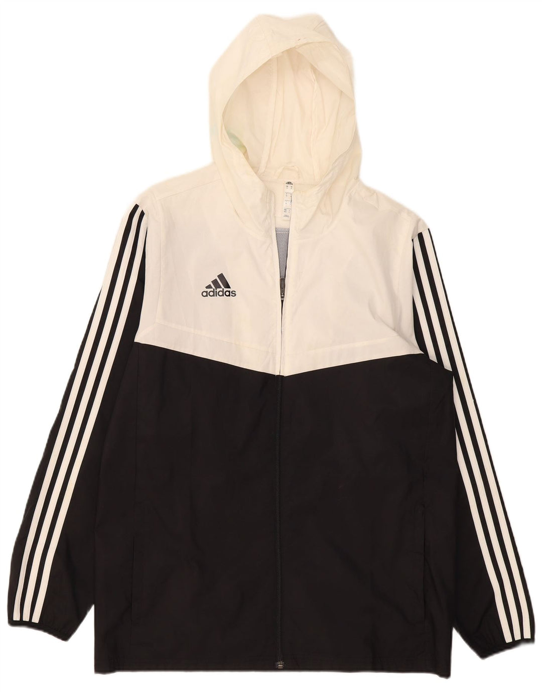 Adidas Herren-Regenjacke mit Kapuze, UK 38, Mittelschwarz, Colourblock-Polyester