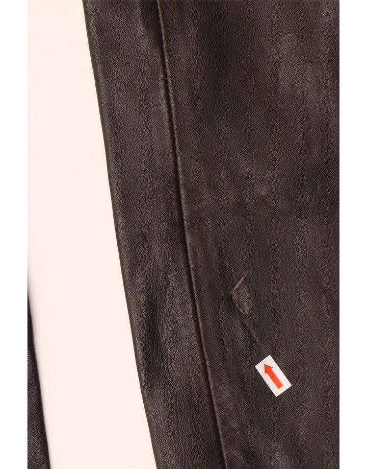 MADDOX Damen Lederhose EU 36 Small W26 L32 Braunes Leder